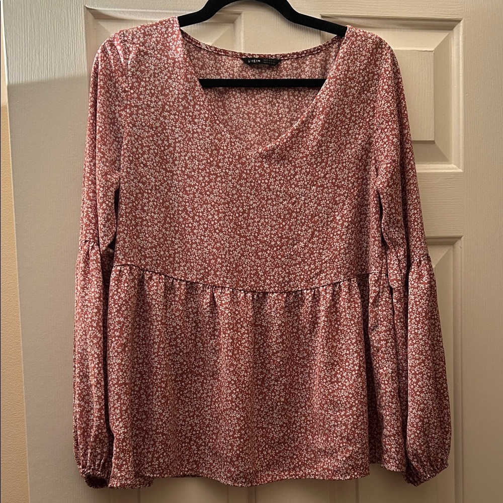 SHEIN Pink Floral Blouse